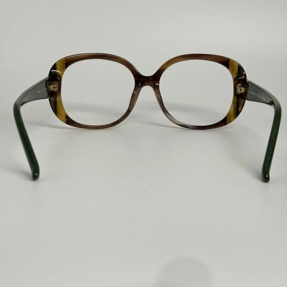 Salvatore Ferragamo SF674S 216 Brown Tortoise Green Oversized Sunglasses Italy